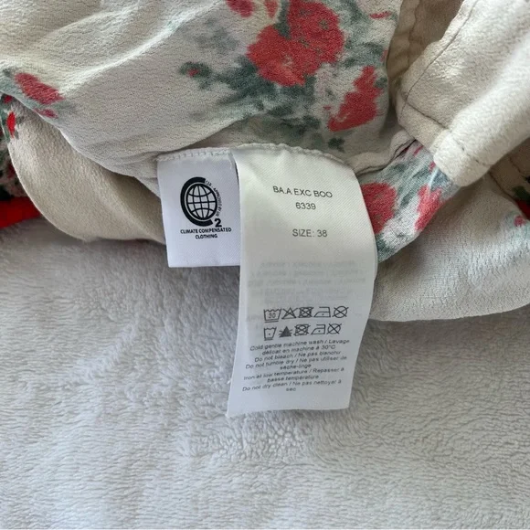 GANNI Female Wrap High Low Dress in Beige Floral - Picture 3 of 8